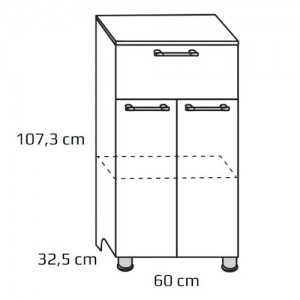Regał niski {Antado Prima 60×32,5×107,3 cm}