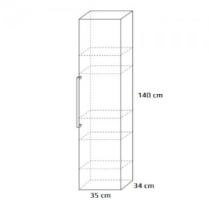 Regał wysoki {Antado Susanne AS-163 35x34x140 cm}