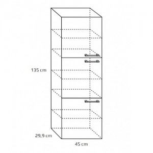 Regał wysoki {Antado Sycylia KTS-163-50 45×29,9×135 cm}