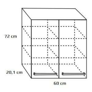 Szafka wisząca górna {Antado Variete 60×20,1×72 cm}