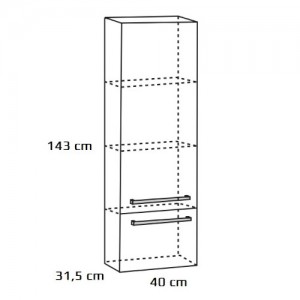 Regał wysoki {Antado Variete FM-492GT-K917 40x33x143 cm}
