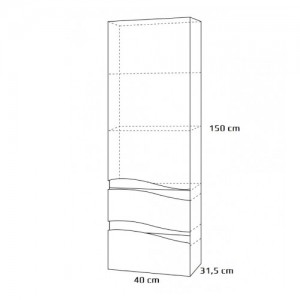 Regał wysoki {Antado Wave VA-160 biały 40×31,5×150 cm}