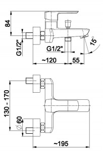 Bateria wannowa {KFA AQUAMARYN chrom.}