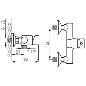 Bateria natryskowa ścienna Fiesta {Ferro Fiesta BFI7}