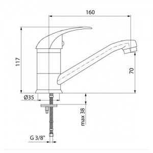 Bateria umywalkowa stojąca z krótką obrotową wylewką {Valvex GALEO}