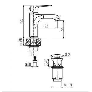 Bateria umywalkowa stojąca {Valvex AURORA ROSE GOLD}