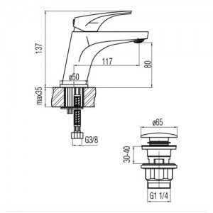Bateria umywalkowa stojąca {Valvex SIGMA}