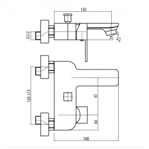 Bateria wannowa ścienna {Valvex LOFT 2454930}