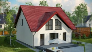 Dachówka blaszana {Blachprofil 2 Omega czerwony borgundzki 15/350}