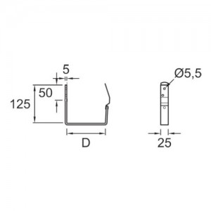 Hak krótki kwadratowy {Plannja 12,5 cm}