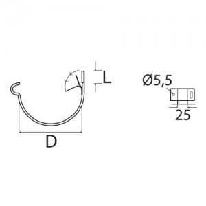 Hak superkrótki {Plannja 12,5 cm}