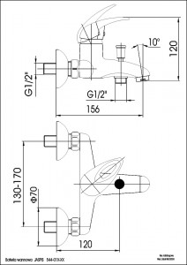 Bateria wannowa {KFA JASPIS chromowana}