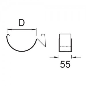 Łącznik rynny {Plannja 12,5 cm}