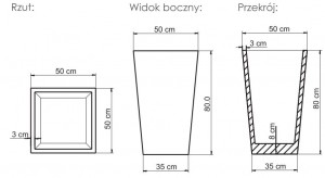 Donica {Pebek Vinci BETON ARCHITEKTONICZNY 50x50 cm}