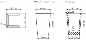 Donica {Pebek Vinci BETON ARCHITEKTONICZNY 40x40 cm}