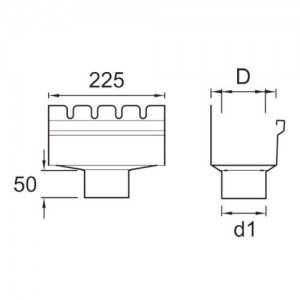 Sztucer kwadratowy {Plannja 12,5/10 cm}