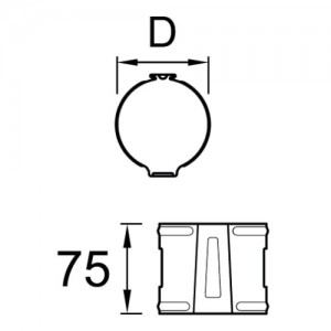 Uchwyt rury spustowej – beton {Plannja 7,5 cm}