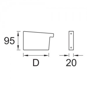 Zaślepka lewa kwadratowa {Plannja 12,5 cm}