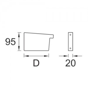 Zaślepka prawa kwadratowa {Plannja 12,5 cm}