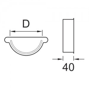 Zaślepka rynny {Plannja 15 cm}