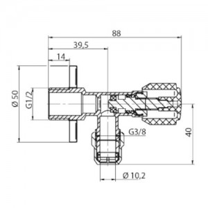 Zawór grzybkowy kątowy chromowny {Valvex BASE}