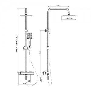 Zestaw natryskowy z baterią termostatyczną {Valvex CUBUS}